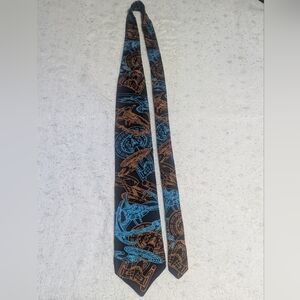 Vintage 90s STAR TREK “Enterprise & Space Station” Necktie–RM Style–Sci-Fi Tie